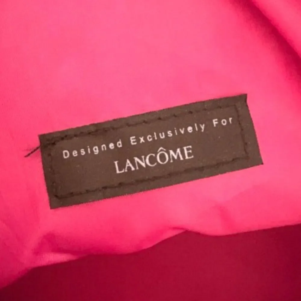 Lancome Black & Pink Diamond Quilted Duffle Weekend Travel Bag